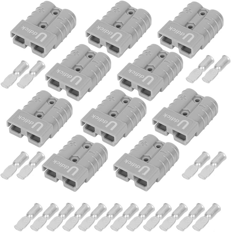 Uddick Battery Quick Disconnect Connecteur 600 V 50A, Grey, 10/12 AWG10PC - Image 1